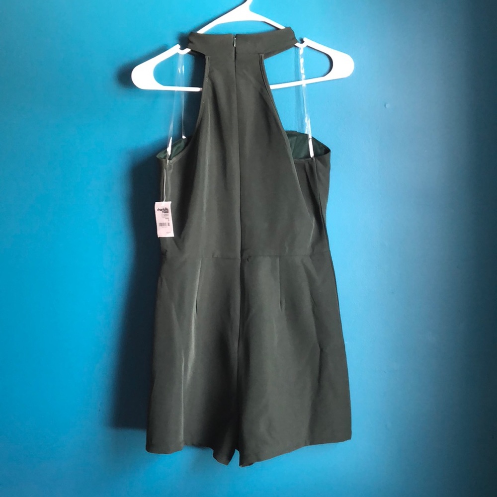 Charlotte Russe emerald green romper - Picture 2 of 3